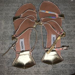 metallic gold sandals